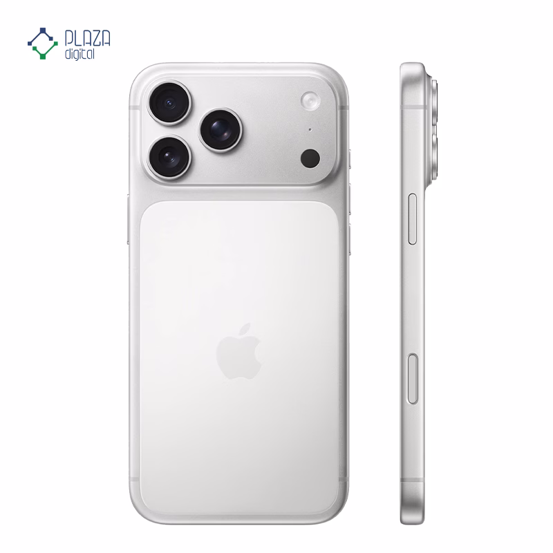 گوشی موبایل اپل مدل iPhone 17 Pro Max ZAA تک سیم کارت + eSim ظرفیت 512 گیگابایت رم 12 گیگابایت – اکتیو/ رجیستر نشده رنگ نقره ای پلازا دیجیتال