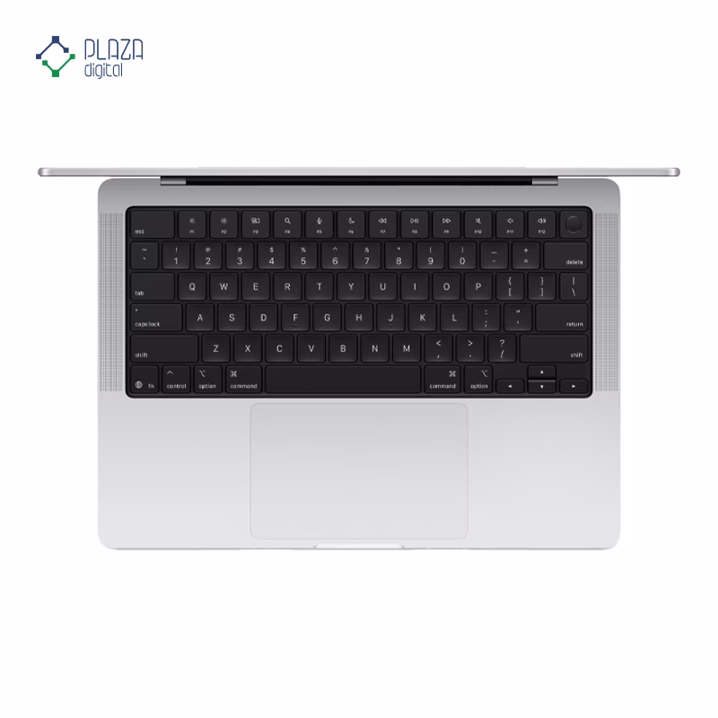 نمای کیبورد لپ تاپ اپل 14 اینچی مدل مک بوک پرو MDE44 2025 M5 16GB 512GB رنگ نقره ای پلازا دیجیتال