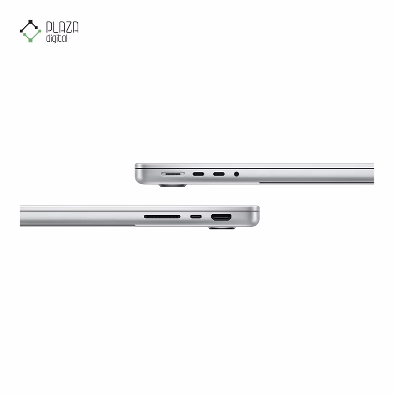 درگاه های لپ تاپ اپل 14 اینچی مدل مک بوک پرو MDE44 2025 M5 16GB 512GB رنگ نقره ای پلازا دیجیتال