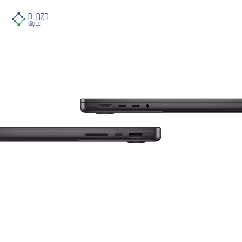 درگاه های لپ تاپ اپل 14 اینچی مدل مک بوک پرو MDE34 2025 M5 24GB 1TB رنگ مشکی پلازا دیجیتال