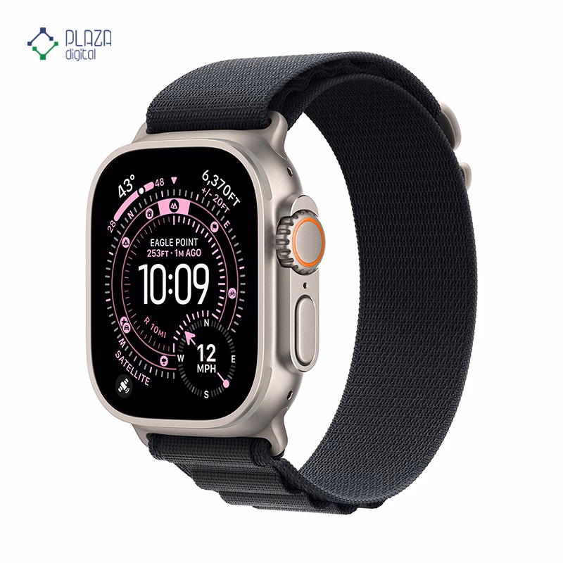 ساعت هوشمند اپل مدل Ultra 3 Alpine Loop 49mm بدنه تیتانیوم بند مشکی پلازا دیجیتال