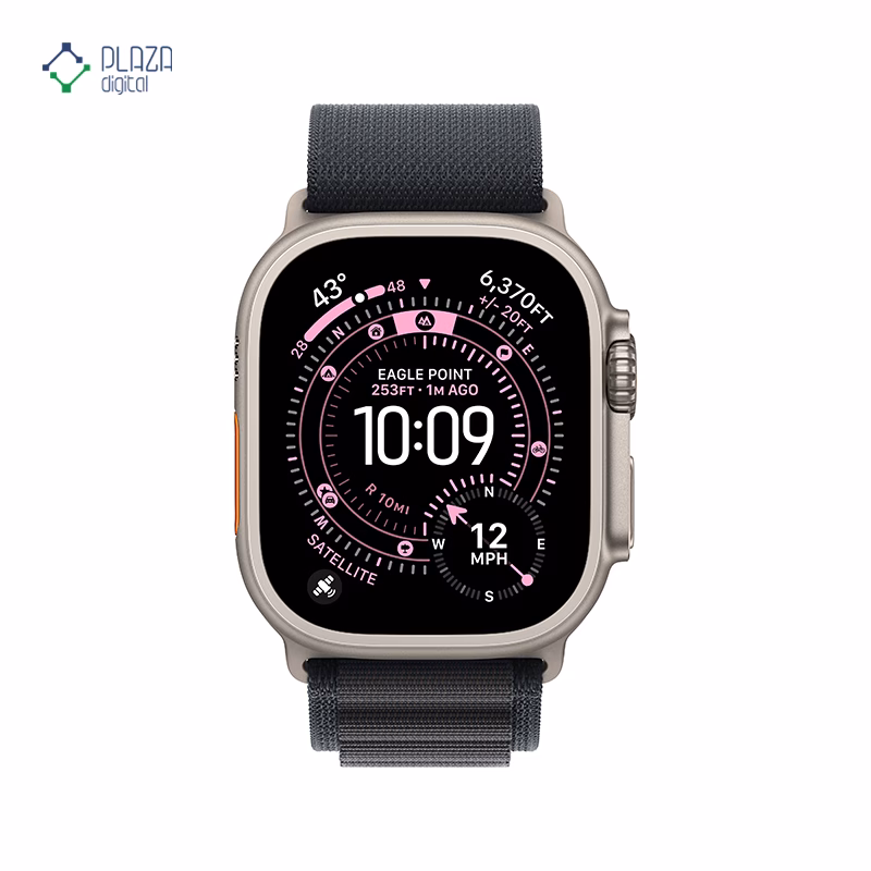 ساعت هوشمند اپل مدل Ultra 3 Alpine Loop 49mm بدنه تیتانیوم بند مشکی پلازا دیجیتال