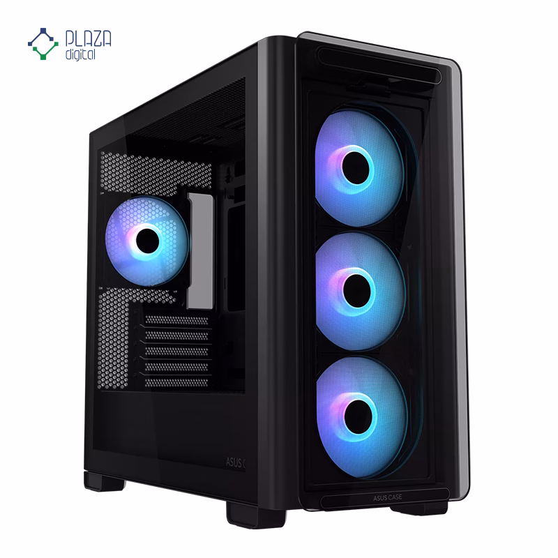 نمای جلو کیس کامپیوتر ایسوس مدل A23 PLUS پلازا دیجیتال مشکی