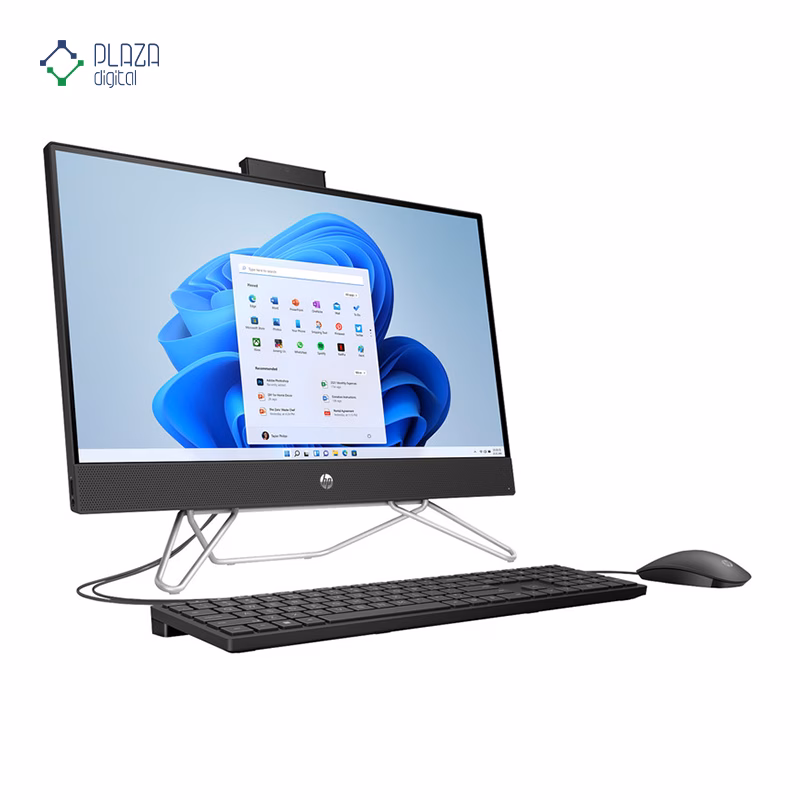 نمای جلو چپ کامپیوتر All in One اچ پی 23.8 اینچی مدل HP CB1292nh i3 1215U 16GB 512GB مشکی پلازا دیجیتال