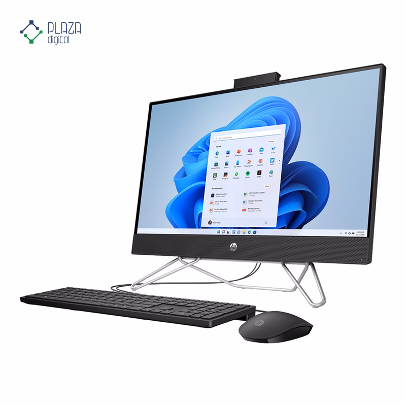 نمای جلو راست کامپیوتر All in One اچ پی 23.8 اینچی مدل HP CB1292nh i3 1215U 16GB 512GB مشکی پلازا دیجیتال