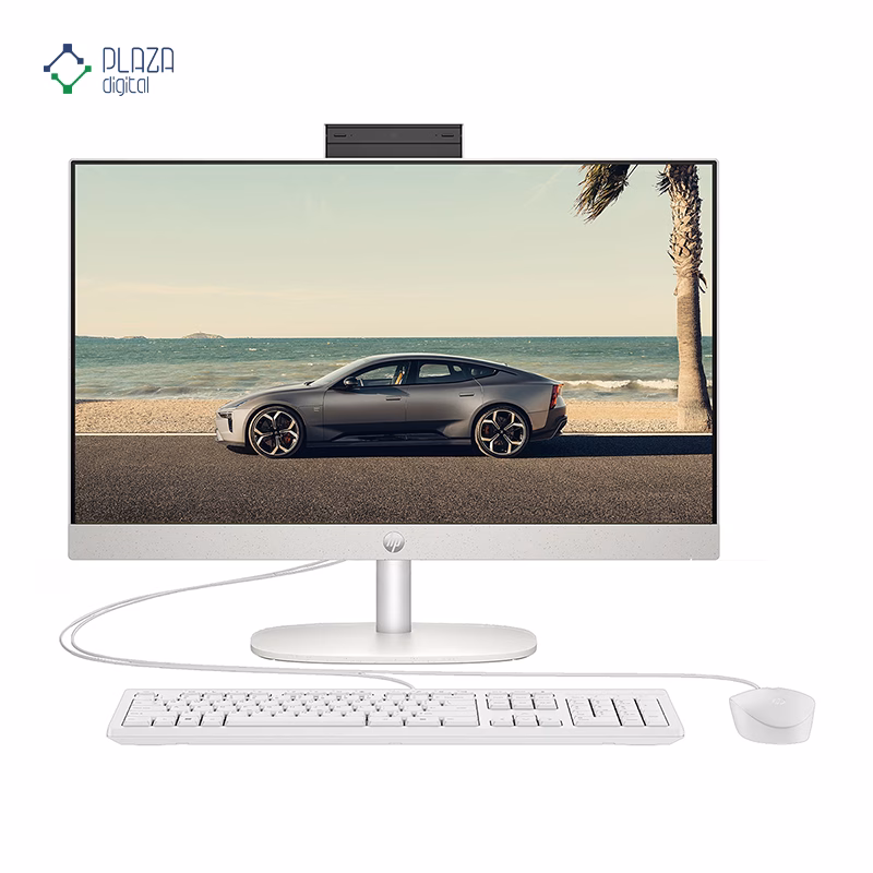 نمای جلو کامپیوتر All in One اچ پی 23.8 اینچی مدل CR0323nh i5 1334U 16GB 1TB سفید پلازا دیجیتال