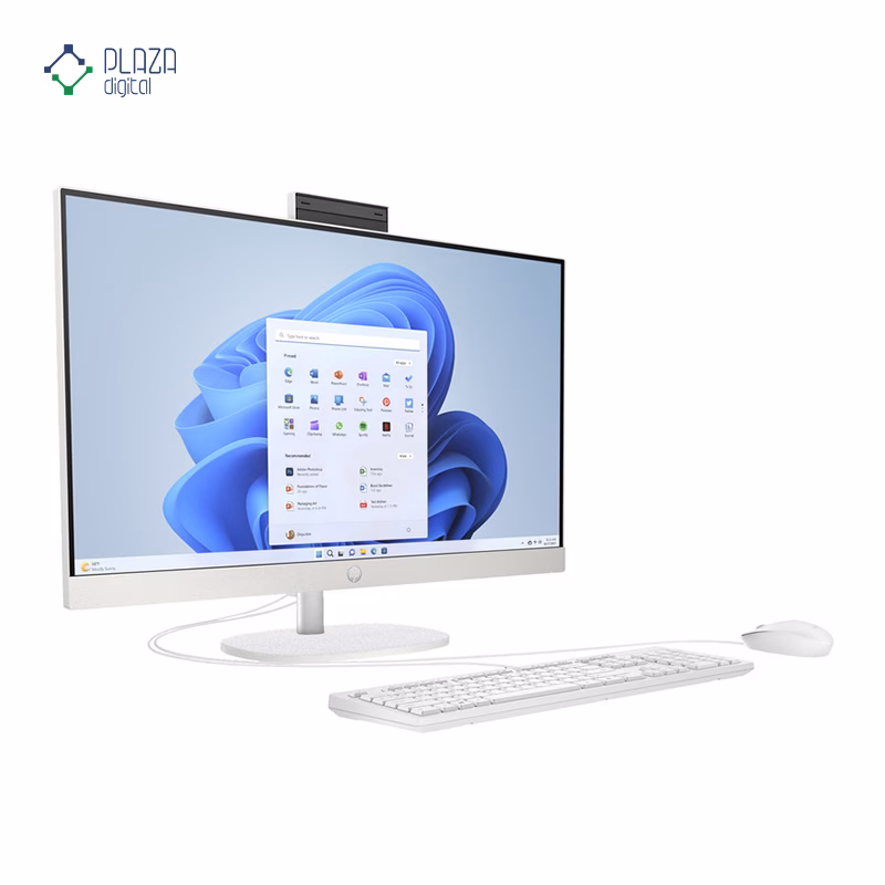 نمای چپ کامپیوتر All in One اچ پی 23.8 اینچی مدل CR0323nh i5 1334U 8GB 512GB سفید پلازا دیجیتال