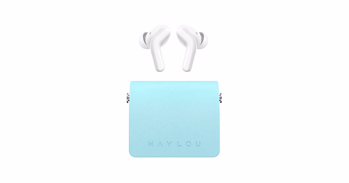 lady-bag-haylou-earbuds-blue-color-view