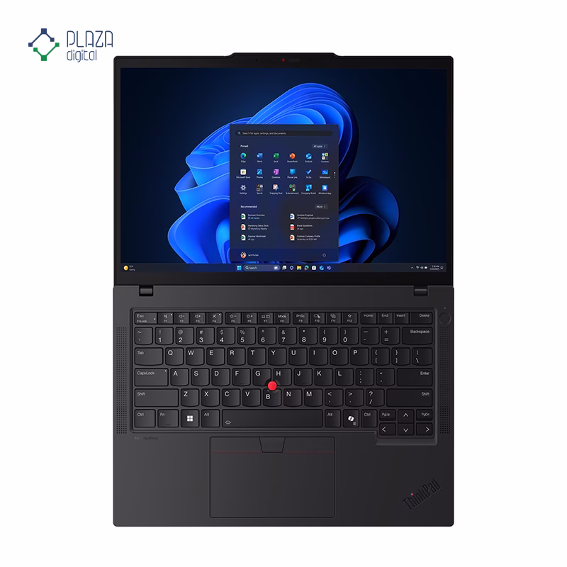 نمای بالا کیبورد 180 درجه لپ تاپ لنوو 14 اینچی مدل ThinkPad T14 Gen 6 Ultra 7 255U 16GB 512GB پلازا دیجیتال