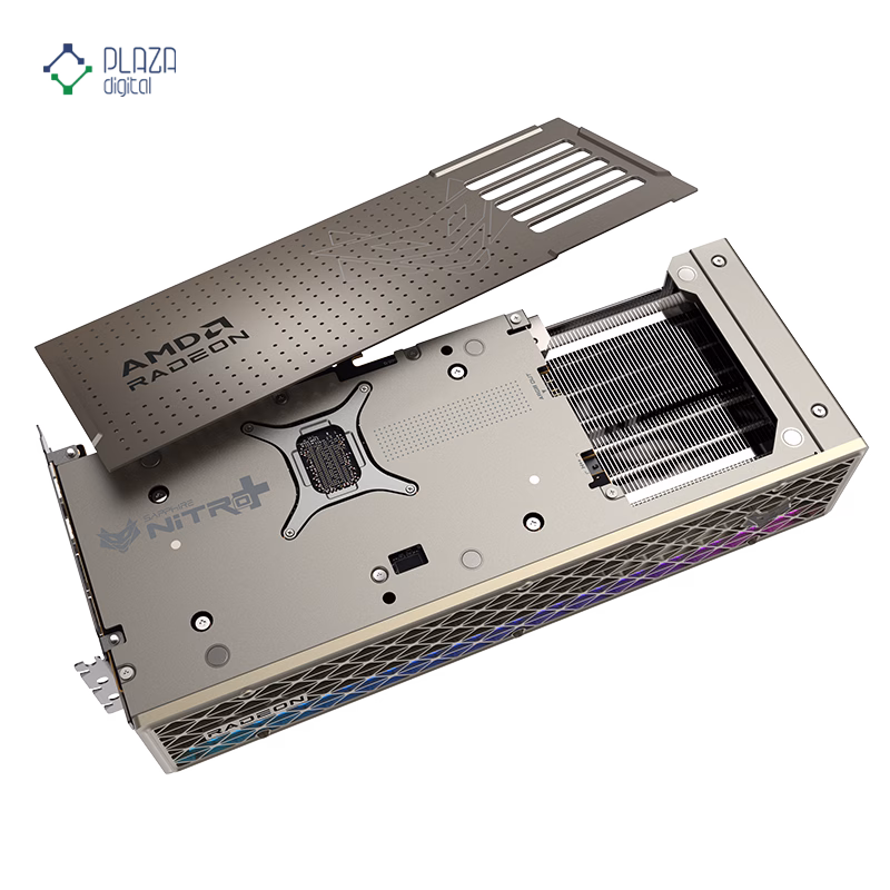 پشت کارت گرافیک سافایر مدل NITRO Plus AMD Radeon RX 9070 OC حافظه 16 گیگابایت پلازا دیجیتال