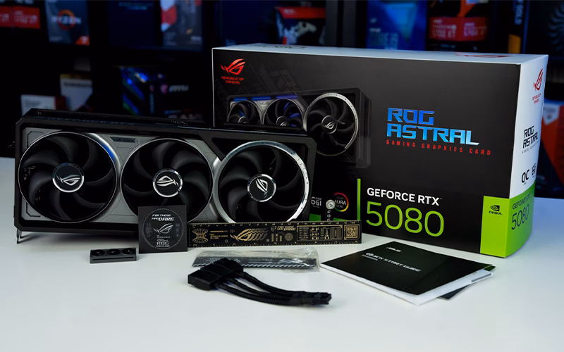 بهترین کارت گرافیک برای بازی 4k 7 کارت گرافیک ایسوس ROG Astral GeForce RTX 5080 OC