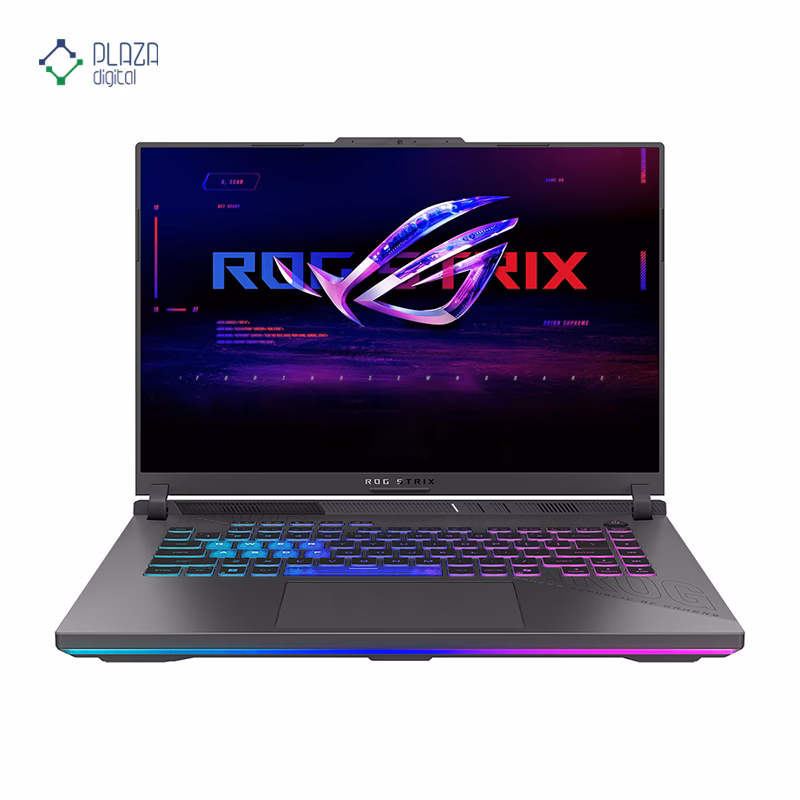 نمای جلو لپ تاپ گیمینگ ایسوس 16 اینچی مدل ROG Strix G16 G614FH R9 9955HX 32GB 2TB RTX5050 پلازا دیجیتال