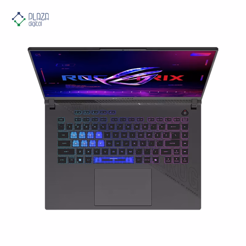 نمای کیبورد لپ تاپ گیمینگ ایسوس 16 اینچی مدل ROG Strix G16 G614FH R9 9955HX 48GB 2TB RTX5050 پلازا دیجیتال