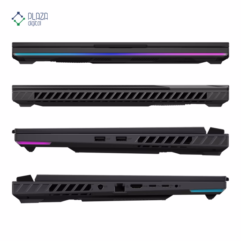 نمای درگاه های لپ تاپ گیمینگ ایسوس 16 اینچی مدل ROG Strix G16 G614FH R9 9955HX 48GB 2TB RTX5050 پلازا دیجیتال
