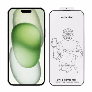 گلس گوشی اپل iPhone 15 گرین لاین مدل 9H steve پلازادیجیتال