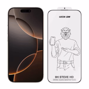 گلس گوشی اپل iPhone 16 Pro گرین لاین مدل 9H steve پلازادیجیتال