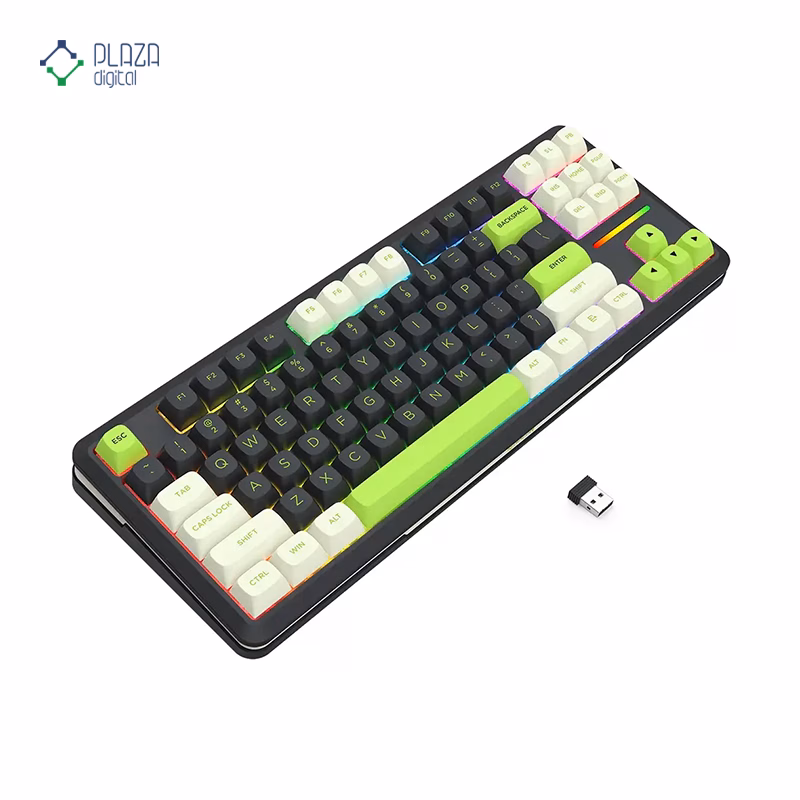 کیبورد گیمینگ بی سیم با سیم ردراگون مدل Wildslash Pro K734 BWG RGB پلازا دیجیتال