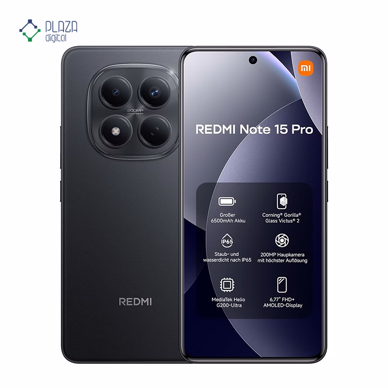 نمای جلو گوشی موبایل شیائومی مدل Redmi Note 15 Pro 4G ظرفیت 256 گیگابایت رم 12 گیگابایت - گلوبال پلازا دیجیتال