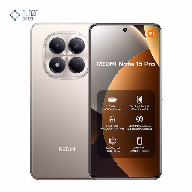 نمای جلو گوشی موبایل شیائومی مدل Redmi Note 15 Pro 4G ظرفیت 256 گیگابایت رم 12 گیگابایت - گلوبال پلازا دیجیتال