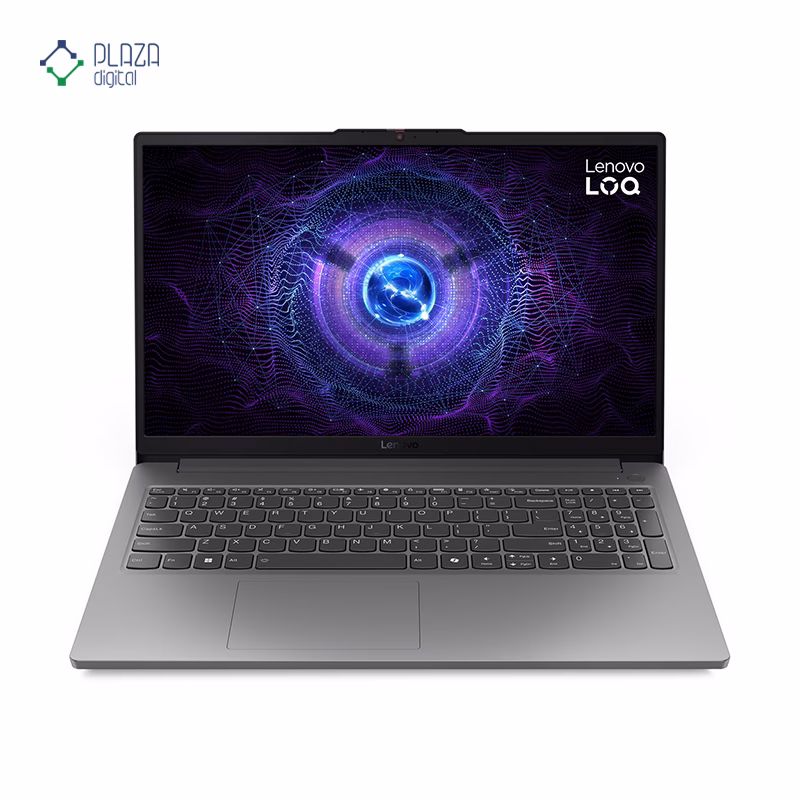 نمای جلو لپ تاپ گیمینگ لنوو 15.6 اینچی مدل LOQ 15IAX9E i5 12450HX 32GB 1TB RTX3050A پلازا دیجیتال