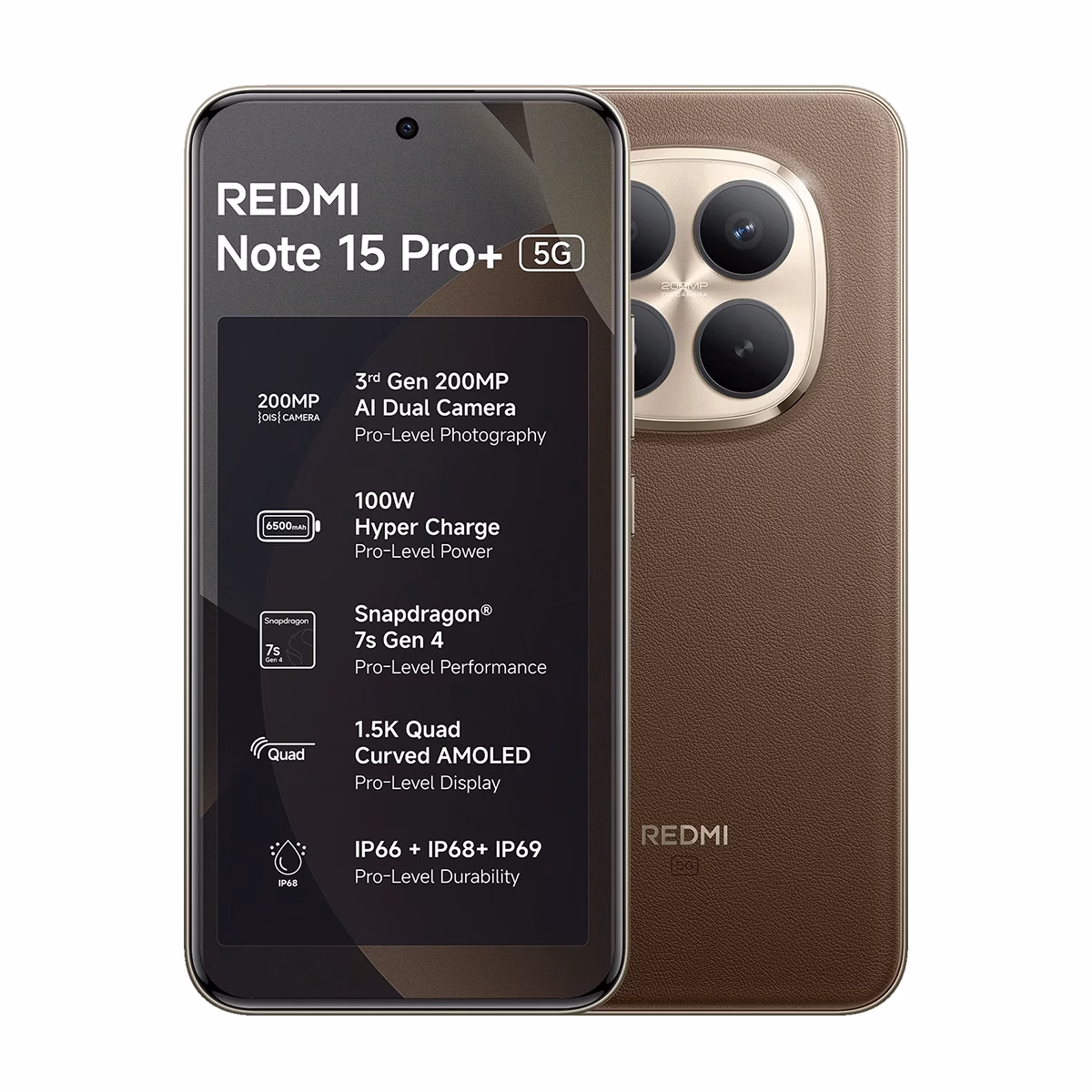 گوشی موبایل شیائومی مدل Redmi Note 15 Pro 5G Plus ظرفیت 512 گیگابایت رم 12 گیگابایت - گلوبال قهوه ای پلازا دیجیتال