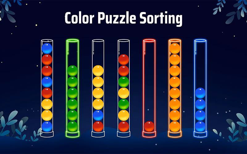 10 بازی موبایلی آفلاین برای مقابله با استرس 19 بازی Match Ball - Color Puzzle Sort