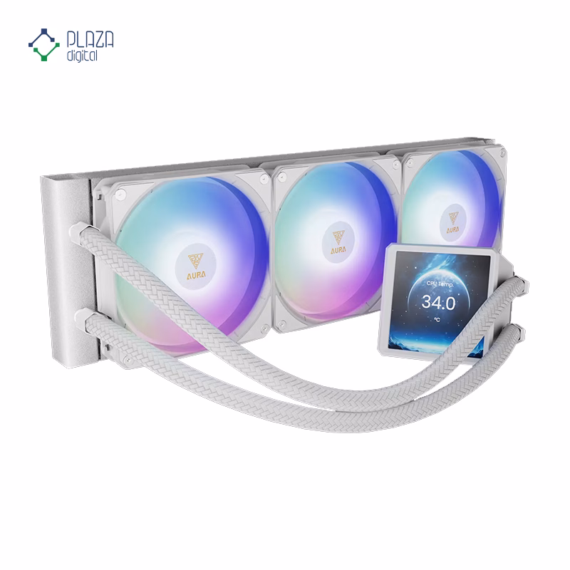 خنک کننده پردازنده مایع گیم دیاس مدل AURA GL360 LCD رنگ سفید پلازا دیجیتال