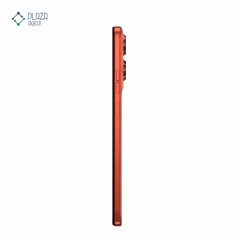 نمای کنار گوشی موبایل موتورولا مدل Moto G35 5G ظرفیت 256 گیگابایت رم 8 گیگابایت رنگ قرمز پلازا دیجیتال