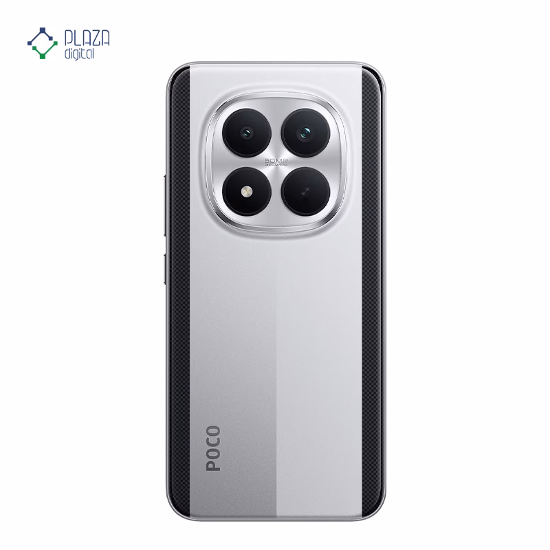 نمای پشت گوشی موبایل پوکو مدل Poco M8 Pro 5G ظرفیت 512 گیگابایت رم 12 گیگابایت رنگ نقره ای پلازا دیجیتال