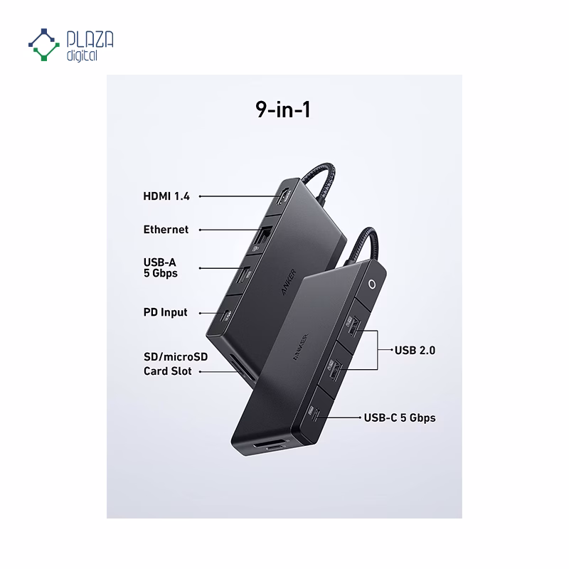 هاب Type-C انکر 9 پورت مدل A8373