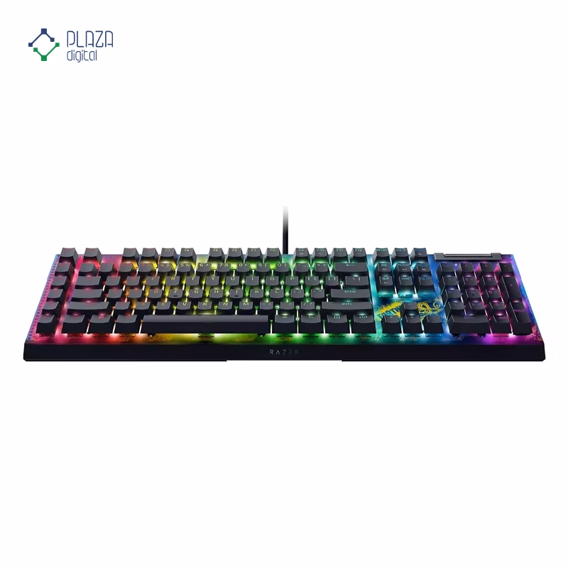 کیبورد گیمینگ ریزر مدل Blackwidow V4 X Yellow Switch Fortnite Edition