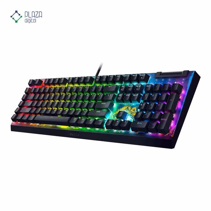 کیبورد گیمینگ ریزر مدل Blackwidow V4 X Yellow Switch Fortnite Edition