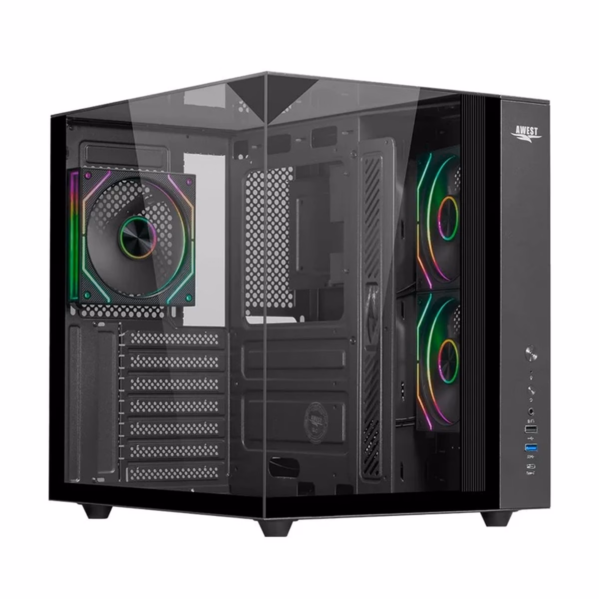 کیس کامپیوتر گیمینگ اوست مدل AQ15-TG-B