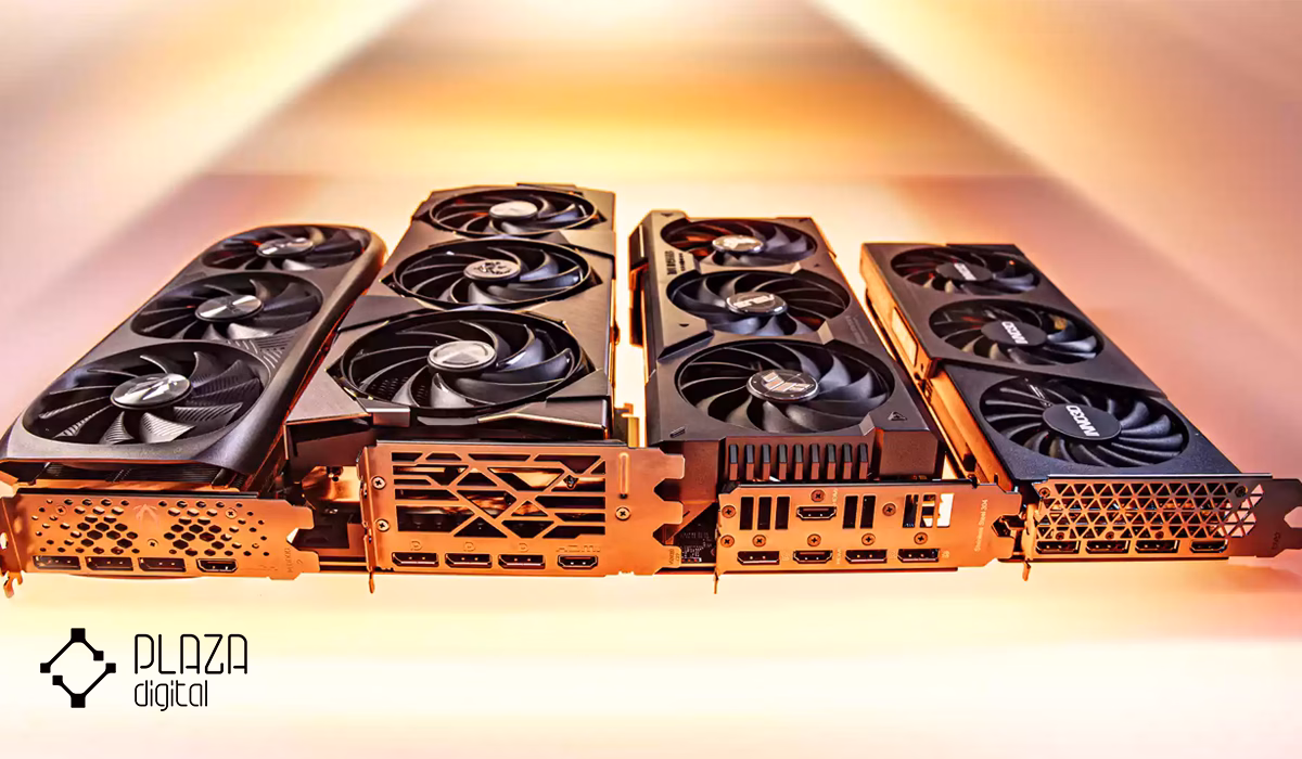 مقایسه rtx 5090 با rtx 5080 بر اساس عملکرد و تفاوت و شباهت ها 7 تصویری از چند کارت گرافیک rtx 5090 و rtx 5080 کنار هم